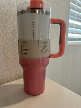 Stanley x Starbucks Pink Coral Travel Tumbler with Handle 40 oz 

New in box